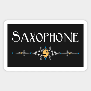 Saxophone White Text Decorative Line Sticker